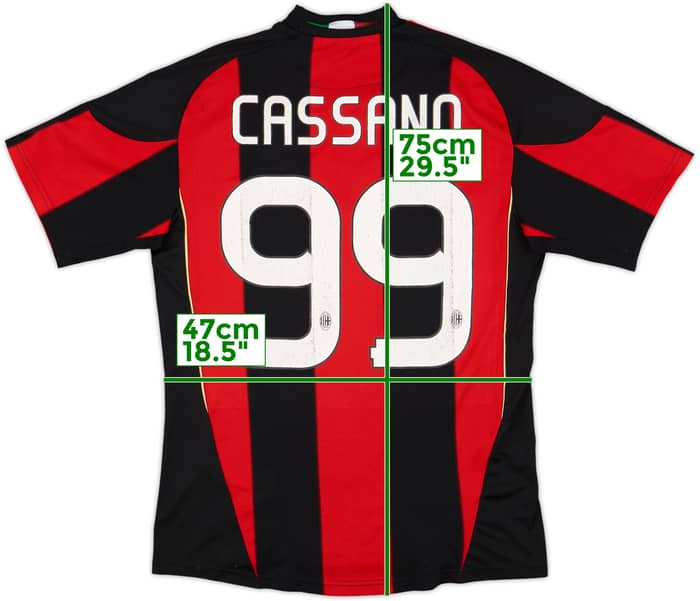 2010-11 AC Milan Home Shirt Cassano #99 - 7/10 - (S)