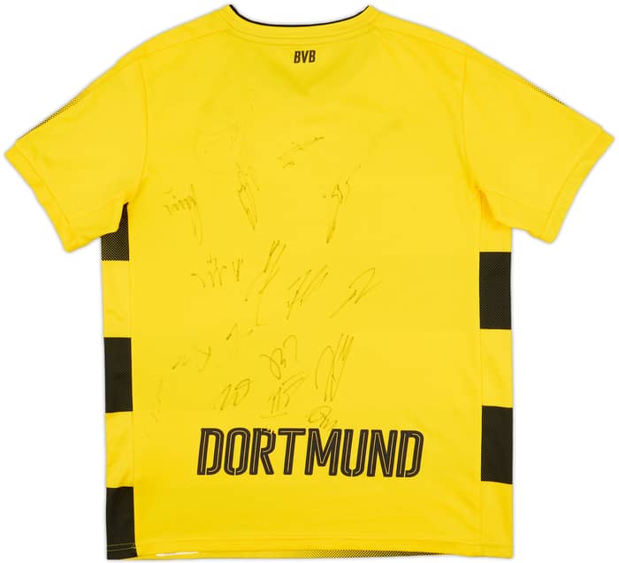 2017-18 Borussia Dortmund Squad Signed Home Shirt - 5/10 - (XL.Boys)