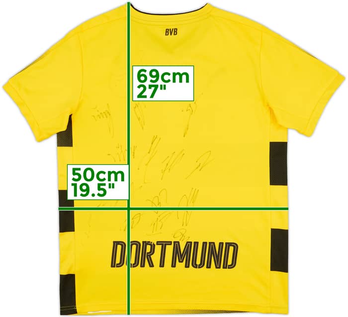 2017-18 Borussia Dortmund Squad Signed Home Shirt - 5/10 - (XL.Boys)