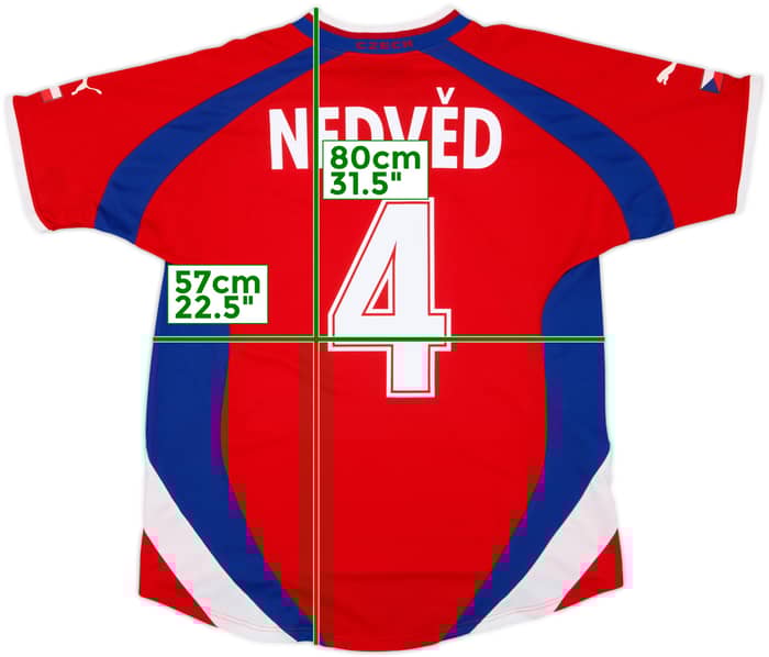 2000-02 Czech Republic Home Shirt Nedved #4 - 8/10 - (L)