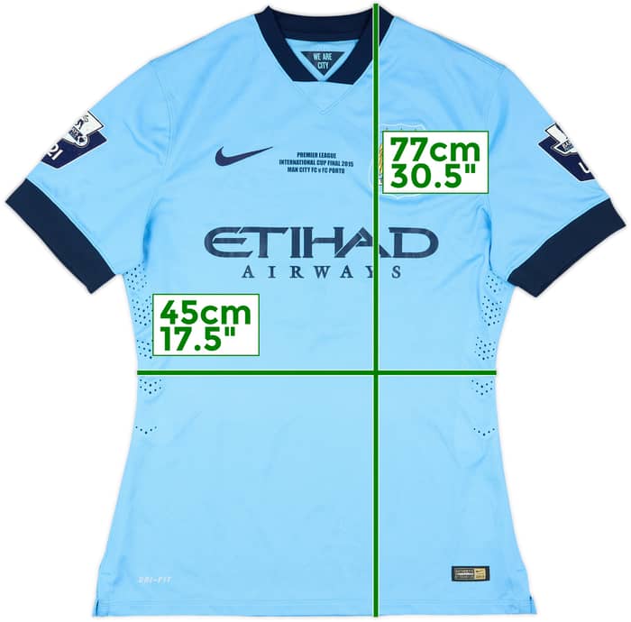 2014-15 Manchester City Match Worn International Cup Final Home Shirt #6 (Glendon)