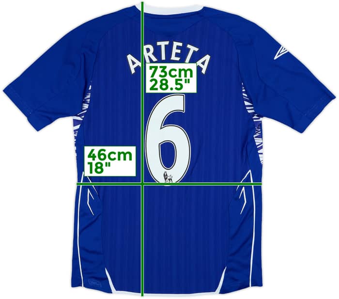 2007-08 Everton Home Shirt Arteta #6 - 7/10 - (S)