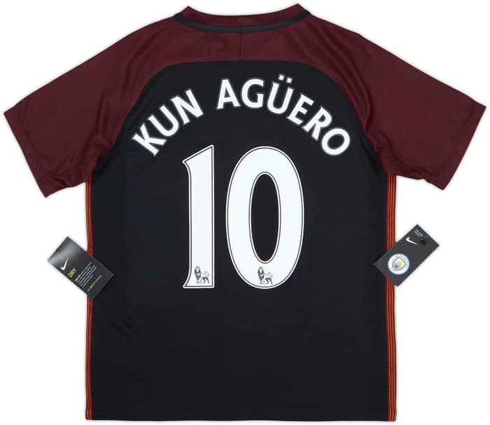 2016-17 Manchester City Away Shirt Kun Aguero #10 (13-15 Years)