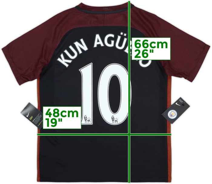 2016-17 Manchester City Away Shirt Kun Aguero #10 (13-15 Years)