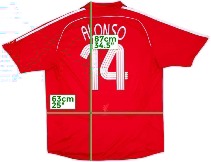 2006-08 Liverpool Home Shirt Alonso #14 - 5/10 - (XXL)
