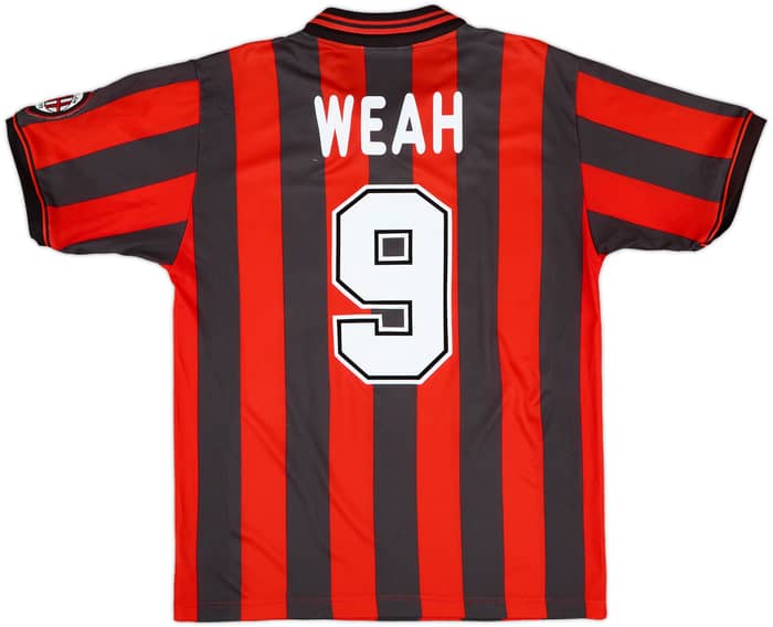 1996-97 AC Milan Home Shirt Weah #9 - 8/10 - (M)