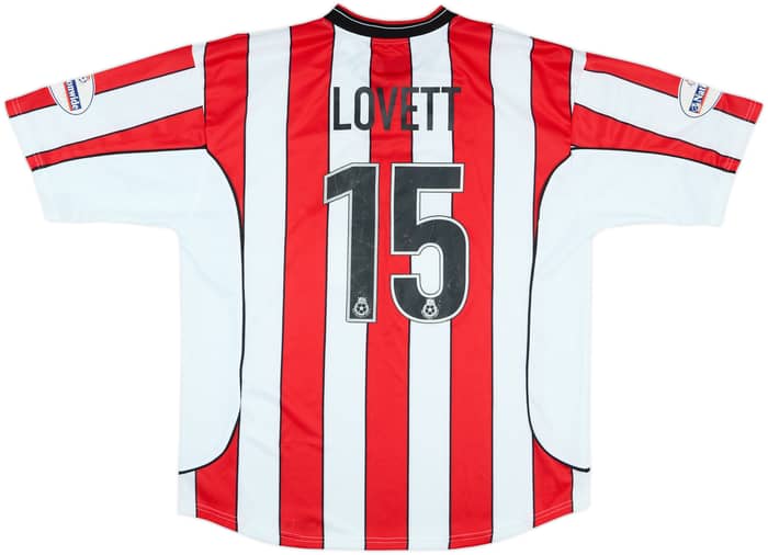 2002-03 Brentford Match Issue Home Shirt Lovett #15