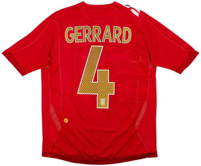 2006-08 England Away Shirt Gerrard #4 - 6/10 - (XL.Boys)