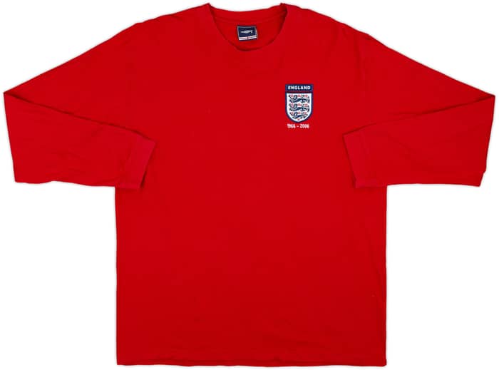 2006 England Umbro Retro Style '1966' Away L/S Shirt - 8/10 - (XL)