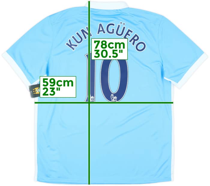 2015-16 Manchester City Home Shirt Kun Aguero #10 (XL)