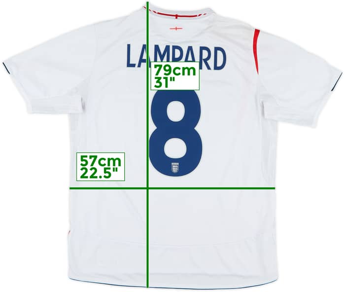 2005-07 England Home Shirt Lampard #8 - 6/10 - (XL)