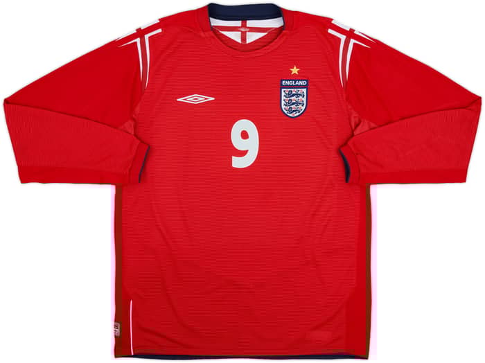 2004-06 England Away L/S Shirt Rooney #9 - 10/10 - (L)