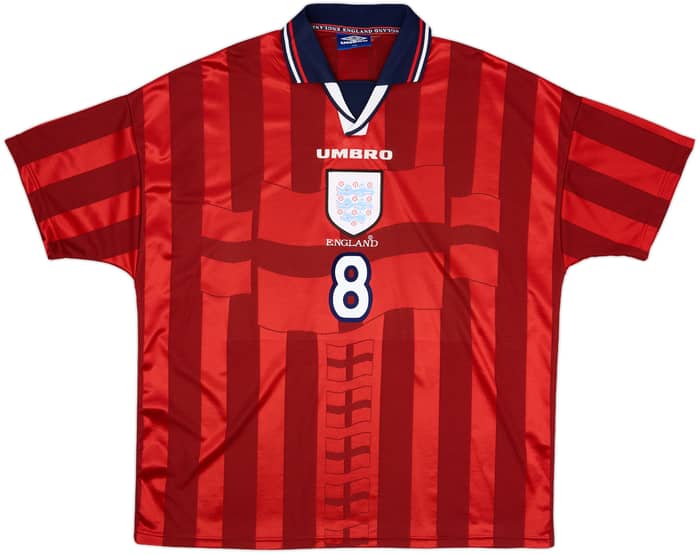 1997-99 England Away Shirt Gascoigne #8 - 10/10 - (XXL)