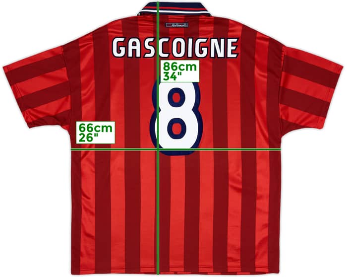 1997-99 England Away Shirt Gascoigne #8 - 10/10 - (XXL)