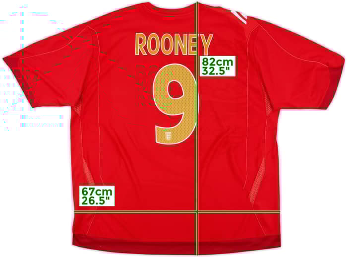 2006-08 England Away Shirt Rooney #9 - 8/10 - (3XL)