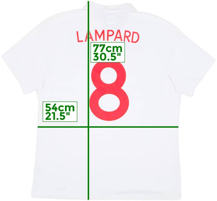 2009-10 England Home Shirt Lampard #8 - 6/10 - (XL)