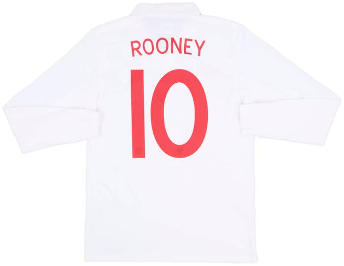2009-10 England Home L/S Shirt Rooney #10 - 9/10 - (S)