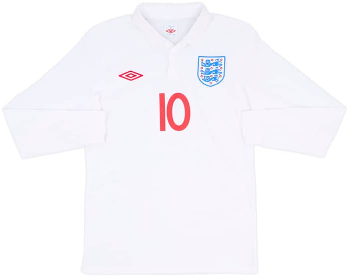 2009-10 England Home L/S Shirt Rooney #10 - 9/10 - (S)