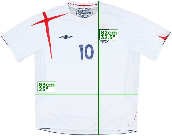 2005-07 England Home Shirt #10 - 6/10 - (XXL)