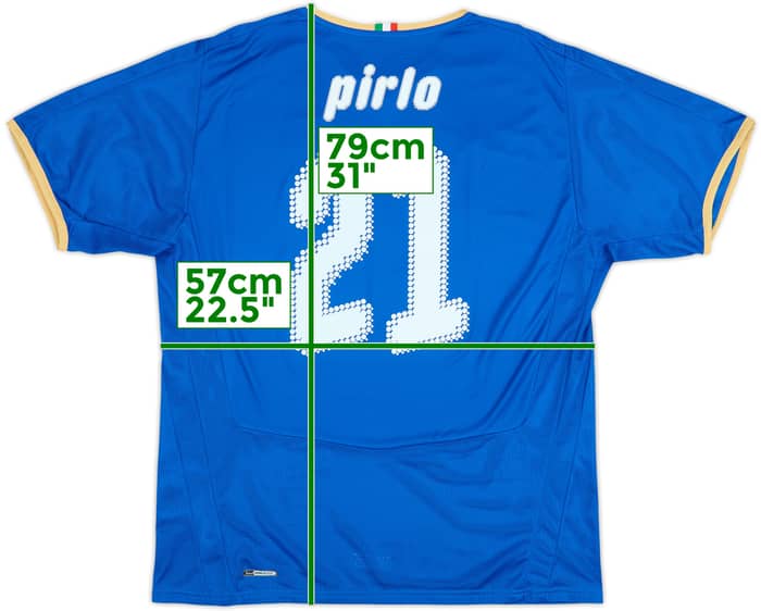 2007-08 Italy Home Shirt Pirlo #21 - 7/10 - (XL)