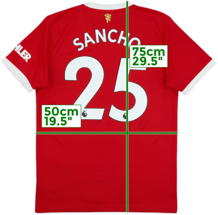 2021-22 Manchester United Home Shirt Sancho #25 - 8/10 - (M)
