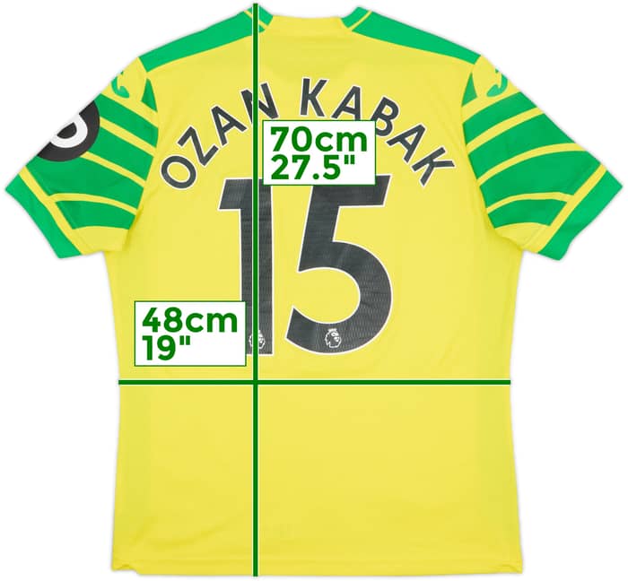 2021-22 Norwich Home Shirt Ozan Kabak #15 - 8/10 - (M)