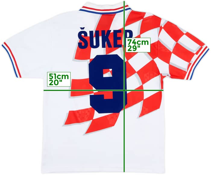 1998-01 Croatia Home Shirt Suker #9 - 9/10 - (M)