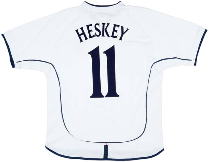 2001-03 England Home Shirt Heskey #11 - 8/10 - (L)