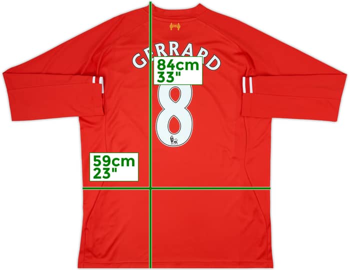 2013-14 Liverpool Home L/S Shirt Gerrard #8 - 6/10 - (XXL)