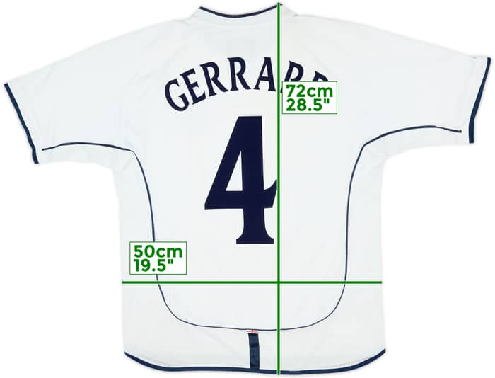 2001-03 England Home Shirt Gerrard #4 - 6/10 - (M)