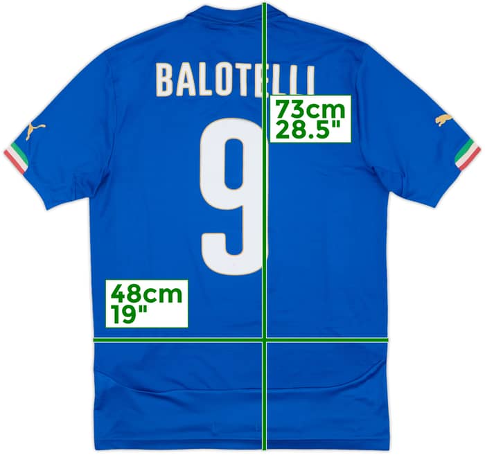2014-15 Italy Home Shirt Balotelli #9 - 10/10 - (M)