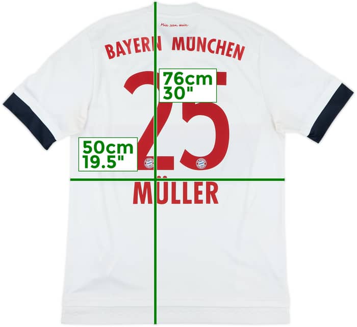 2015-16 Bayern Munich Away Shirt Muller #25 - 6/10 - (M)