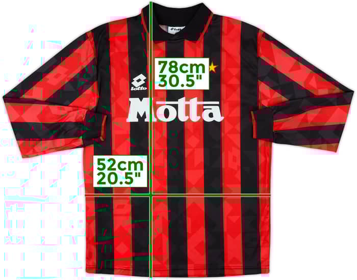 1993-94 AC Milan Home L/S Shirt #9 - 9/10 - (L)