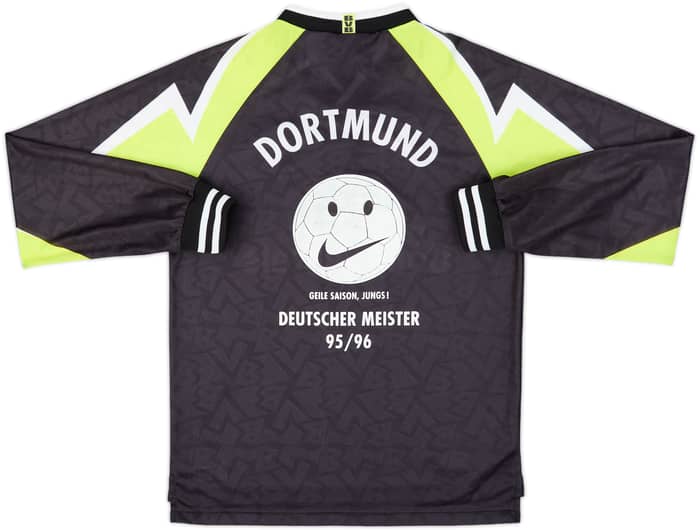 1995-96 Borussia Dortmund 'Deutscher Meister' Away L/S Shirt - 5/10 - (XL.Boys)