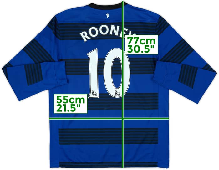 2011-13 Manchester United Away L/S Shirt Rooney #10 - 6/10 - (L)