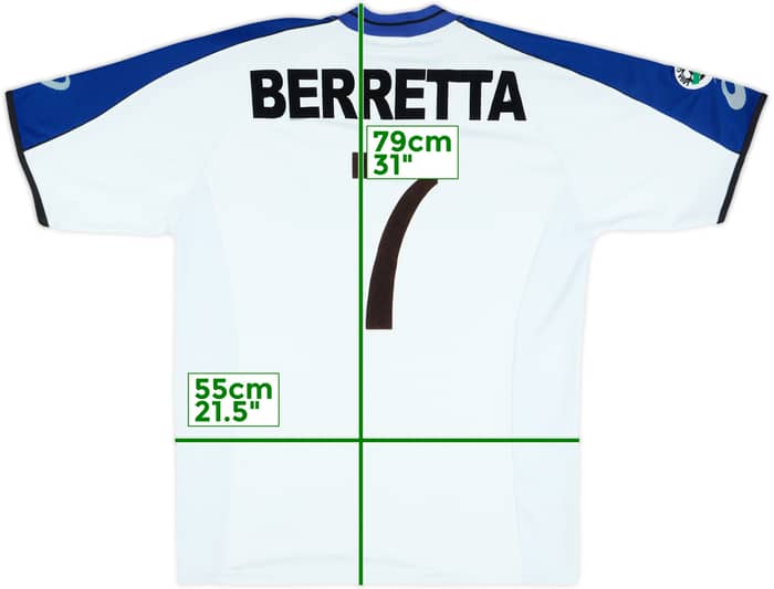 2002-03 Atalanta Away Shirt Berretta #7 - 7/10 - (XL)