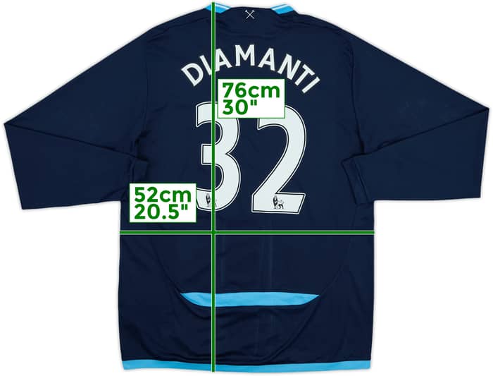 2009-10 West Ham Away L/S Shirt Diamanti #32 - 7/10 - (L)