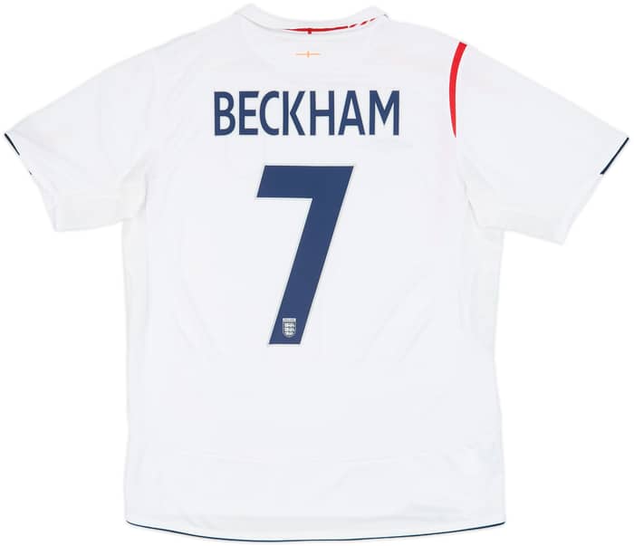 2005-07 England Home Shirt Beckham #7 - 6/10 - (L)