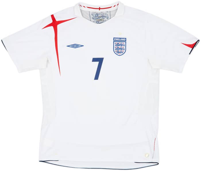 2005-07 England Home Shirt Beckham #7 - 6/10 - (L)
