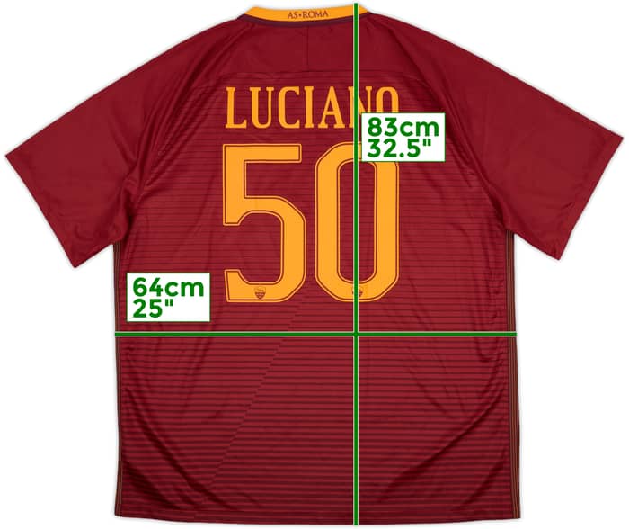 2016-17 Roma Home Shirt Luciano #50 - 9/10 - (XXL)