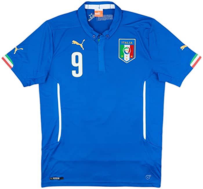 2014-15 Italy Home Shirt Balotelli #9 - 8/10 - (L)