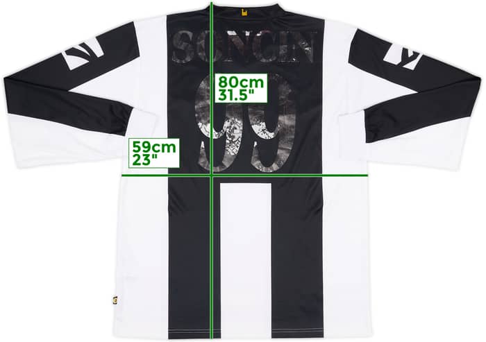 2007-08 Ascoli Home L/S Shirt Soncin #99 - 4/10 - (XL)