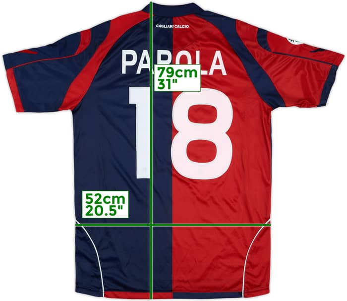 2009-10 Cagliari Home Shirt Parola #18 - 8/10 - (L)