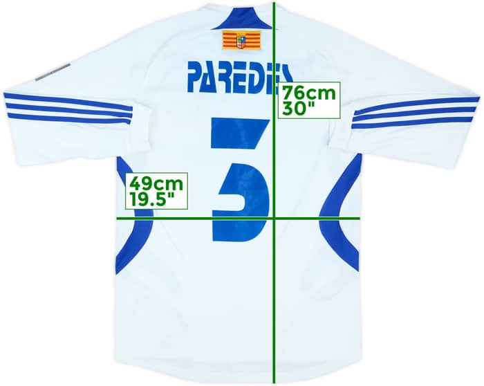 2008-09 Real Zaragoza Match Issue Home L/S Shirt Paredes #3