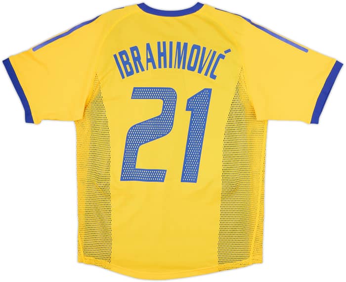 2002-03 Sweden Player Issue Home Shirt Ibrahimovic #21 - 10/10 - (S)