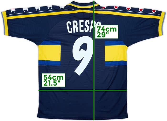 1999-00 Parma Away Shirt Crespo #9 - 8/10 - (L)