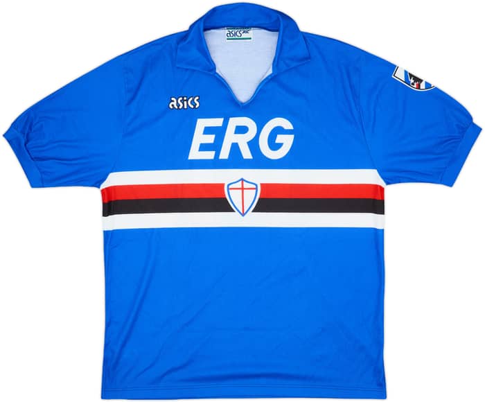 1990-91 Sampdoria Maillot domicile porté en match #14 (Invernizzi) - ENCHÈRES