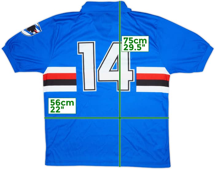 1990-91 Sampdoria Maillot domicile porté en match #14 (Invernizzi) - ENCHÈRES