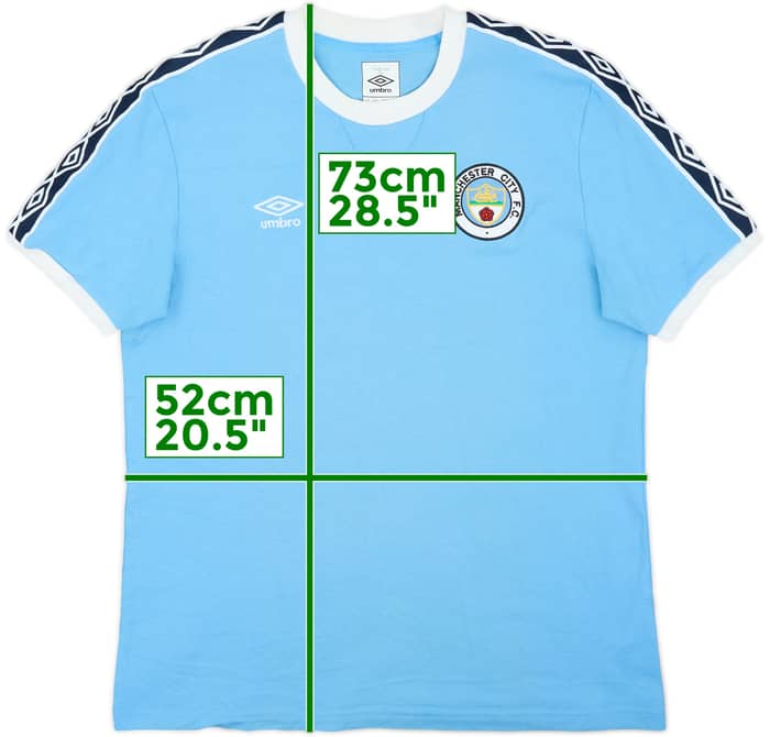 Camiseta Umbro 'Diamond Series' de Algodón Estilo Retro del Manchester City 2010-11 - 8/10 - (L)