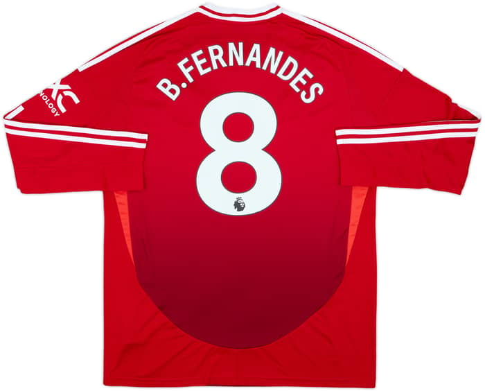 2024-25 Manchester United Home L/S Shirt B.Fernandes #8 - 10/10 - (XL)